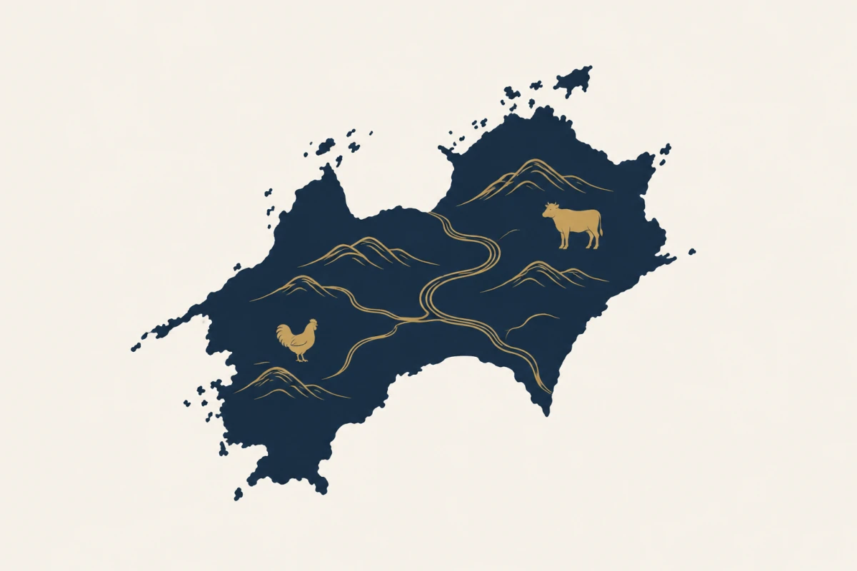 徳島の二本柱、地鶏と黒毛和牛（イメージ）